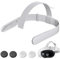 Generic VR Head Strap Compatible with Oculus Quest 2 - Modern White Fabric Style with Hook and Loop Fastener