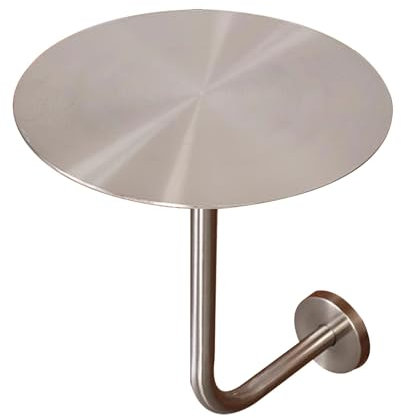 Bistrotisch Moderner runder Tisch Mid-Century-Cocktailtisch mit Edelstahlplatte und L-förmigem Untergestell Akzenttisch für Buchbar Freizeitbar Snackbar Café Bistro (Größe: 40 x 40 x 4
