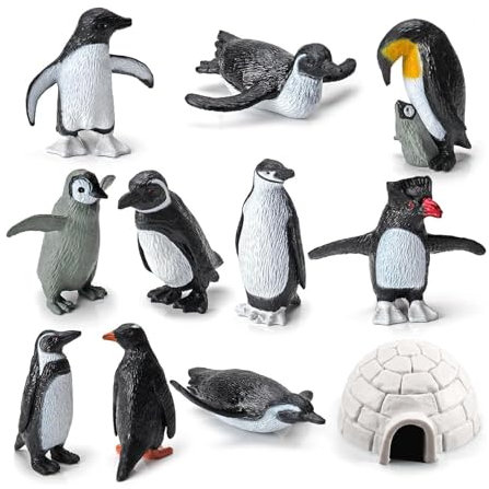 MisFun 11 Stück Pinguin Figuren, Simulation Pinguin, Polar Pinguin Spiel, Antarktis Tiere Figuren, Miniatur Meerestiere Figuren, für Kinder Geburtstags Geschenke und Fankollektionen