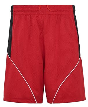 Wildcats Herren Basketball-Shorts, 14 Troy Bolton Jersey-Shorts, Rot/Ausflug, einfarbig (Getaway Solids), Klein