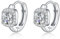 SLUYNZ 925 Sterling Silber Halo simulierte Diamant Creolen Ohrringe für Damen Sparkly CZ Creolen Ohrringe Square Cubic Zirkonia Huggie (A-Silber)
