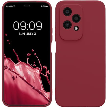 kwmobile Custodia Compatibile con HONOR 200 Lite Cover - Back Case per Smartphone in Silicone TPU - Protezione Gommata - viola bordeaux