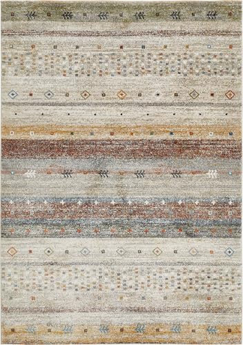 -LUXOR- living Teppich Molinos moderner Kurzflorteppich, abstraktes Muster, für das Wohnzimmer, Schlafzimmer, Multi 120 x 170 cm