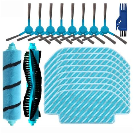 Nilnyvda Compatible con Cecotec Conga 4090 4490 4690 5090 5490 6090 Robot Aspirador Cepillo Lateral/Rodillo Suave Paño De Mopa Trapos Accesorios De Rueda(Set10)