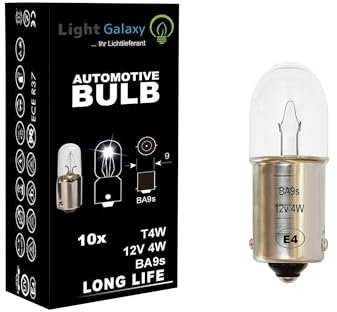 Light Galaxy ... Ihr Lichtlieferant 10x T4W BA9s Standlicht Autolampe 12V 4W Birnen Auto Standlicht Innenraumbeleuchtung Innenbeleuchtung Signallampe