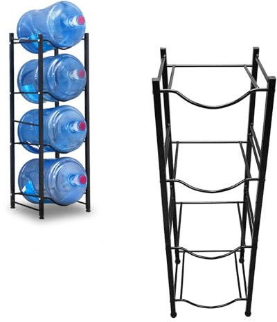 Soporte para Jarra Enfriadora de Agua de 4 Niveles, Soporte para Botella de Agua que Ahorra Espacio con Pies Ajustables para el Hogar, Cocina, Oficina, Estante de Almacenamiento