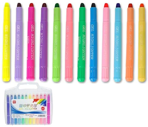 JeiibrZui Bibel Textmarker Set,Ästhetische Textmarker Pastell,Bibelmarker Stifte,Highlighter Pen,für Markieren und Hervorheben auf Notizen und Dünnem Papier Geeignet(12 Farben)