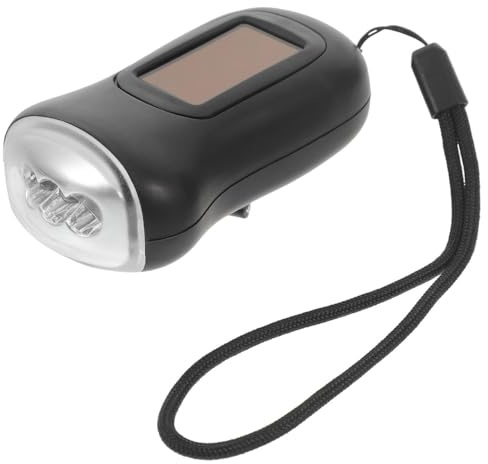 HANABASS Linterna De Manivela Con Energía Solar Linterna Led Recargable Manual De Supervivencia Para Camping Senderismo Y Emergencia 3.34 X 1.77 X 0.98 in 1 Pieza