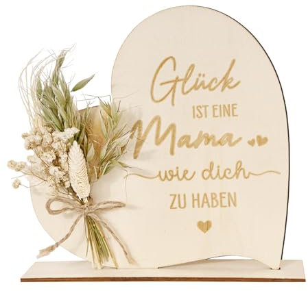 BOFUNX Holz Herz Tischdeko für Mama, Muttertag Geschenk Herz Holzdeko Mutter Geschenk Geburtstag Weihnachten Geschenkideen
