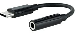 Brightium Cable Adaptador USB-C A Jack 3.5MM, Negro - Conexión de Audio, Compatible con Dispositivos móviles y Auriculares, Ideal para Escuchar música.