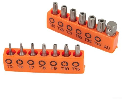 ZWEquipint 14-teiliges Torx-Schraubendreher-Bit-Set, mit Loch für T5 für T40, 25 mm Länge, legierter Stahl, elektrische Schraubendreher-Bits, für Reparaturarbeiten