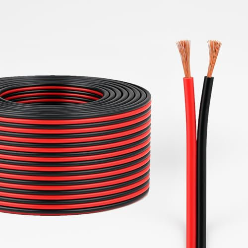 Cable Paralelo de Audio – PVC Rojo/Negro – Conductor CUCV – Para Altavoces y Sistemas de Sonido – CPR Eca – Rollo 100 m (2x0,5mm)