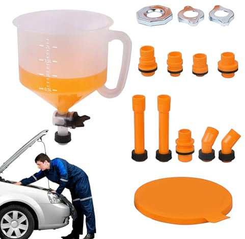 Maintenance Radiators Coolant, Adorable Funnel Kit, 15PCS Spill- Antifreeze Funnels with Valve, Coolants Filling Tool for Car Radiator, Truck and Vehicle Maintenance