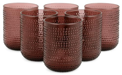 cecaro group – Set 6 Bicchieri Acqua in Pasta di Vetro Colorata Rosa 260 ml