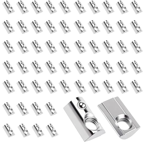 Nutensteine m8, 60 Stück Nutenstein m8 für Alu Profil 40x40 Nutensteine mit Kugel Nut 8 für Alu C Profil 3D Drucker CNC 40 Aluprofil Extrusionsschlitz