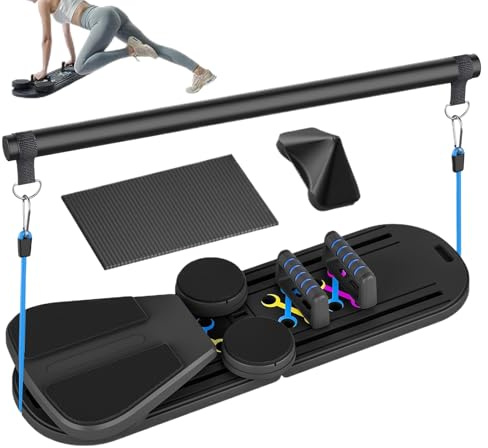 Pilates Brett Klappbar 5-in-1 Fitnessgerät | Tragbarer - Und Core-Trainer für Frauen Männer Athleten Anfänger Fitness-Enthusiasten Berufstätige Heimfitness Wohnung