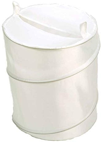 Optimal Products Heavy Duty Pop Up Laundry Hamper Basket Bin Storage 100% Polyester (CREAM)