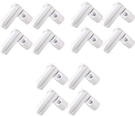 4pcs/8pcs/12pcs Sash Blocker Window Jammer - White Zinc Cast Alloy - Extra Security Locks for UPVC/PVC Door/Window Restrictor Lock (12)