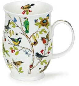Dunoon Tasse en porcelaine fine Suffolk Secret Woodland Birds – Fabriqué en Angleterre (Woodpecker)