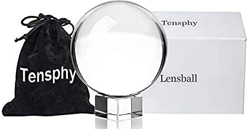 Tensphy K9 Palla di Cristallo con Supporto Pollici Decorazioni artistiche Chiare K9 Prop di Cristallo per Fotografia Decorazione