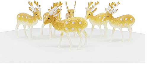 Anniversary House 6pcs Reindeer Plastic Cake ToppersChristmas Cake Decorations, Christmas Cake Toppers, Yule Log Decorations, Traditional Non-Edible Decorations, BX164 UK
