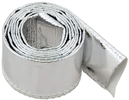 1m Aluminium Hitzeschutzschlauch - 16mm Innendurchmesser für Leitungen, Schläuche und Kabelbäume - Hitzebeständig bis 550°C