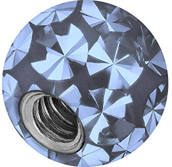 PIERCINGLINE Universelle Schraubkugel KRISTALLE + EPOXY Piercing Aufsätze Kugel Ersatz Saphirblau 3 x 1,2 mm