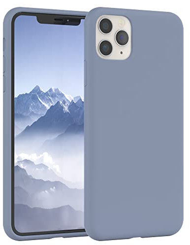 EAZY CASE Premium Silikon Handyhülle kompatibel mit iPhone 11 Pro Max, Slimcover mit Kameraschutz und Innenfutter, Silikonhülle, Schutzhülle, Bumper, Handy Case, Hülle, Softcase, Eisblau, Blau