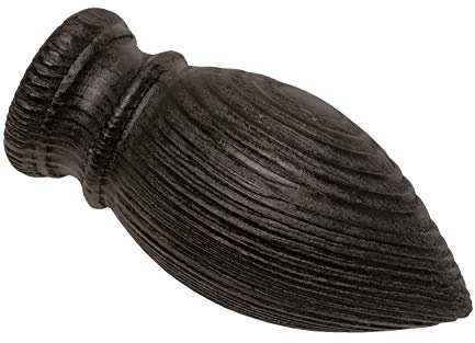 Gardinia Patrone, 2 x Endstück, Holz, kolonial-gebürstet, für Gardinentechnik Ø 25 mm
