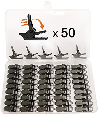 YIXISI 50 PCS Tent Clips, Waterproof Cloth Clip, Curtain Clips for Tarps, Photos, Art Craft Display, Curtain, Awnings, Outdoor Camping, Caravan Canopies, Car Covers, Swimming Pool Covers
