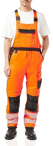 Portwest PW3 Hi-Vis Bib and Brace, Size: M, Colour: Orange/Black, PW344OBRM