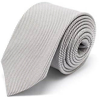 Brera67: elegante weiße und graue gestreifte Krawatte aus Seide und Wolle 148 x 8 | Krawatten für Herren | Krawatte Jungen | Accessoires Männer für Jacke und Anzug