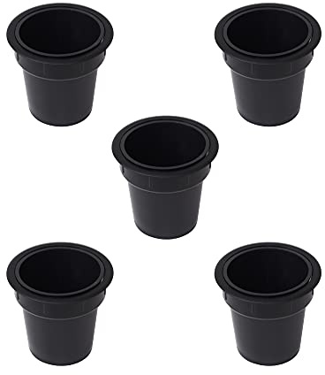 Emuca - Zubehörteil Objekthalter zum Einbau in Tische oder Schubladen, Kunststoff, Schwarz, 5 st.