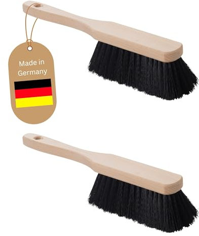 Novaliv Lot de 2 balayettes dotées de poils synthétiques noirs et fins, balai à main en bois