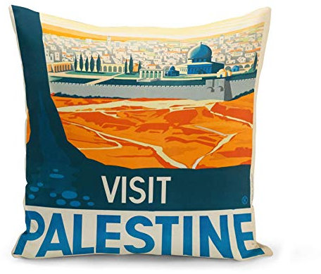 Fabulous Kissen Kissenbezug 40x40 cm Visit Palestine Poster Vintage Reisen Art Deco 30er Jahre