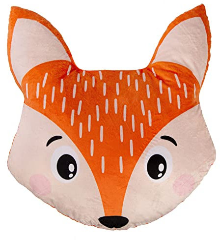Ferocity Samt Kissen für das Kinderzimmer 40 cm Groß; Deko für Kinder Motiv Orange Fuchs [091]