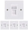 LEENUE RJ45 Socket Cat6 Ethernet Faceplate, Single Socket RJ45 Network Wall Plate 1 Port with Keystone Jack, White 4 Pack