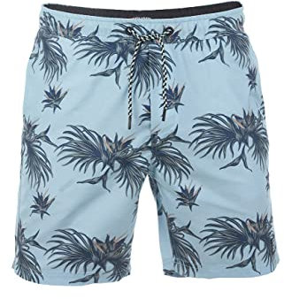 riverso Badehose Herren RIVKai Regular Fit Badeshorts Schwimmhose Sporthose Kurze Hose Shorts Tunnelzug Taschen Sommer Strand Blau M, Größe:M, Farbe:Light Aqua Blue-Black (59204)