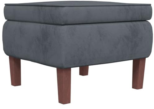 vidaXL Hocker, Sitzhocker Fußhocker mit Holzbeinen, Polsterhocker Fußbank für Wohnzimmer Schlafzimmer Flur, Fußstütze Ottomane, Modern, Dunkelgrau Samt