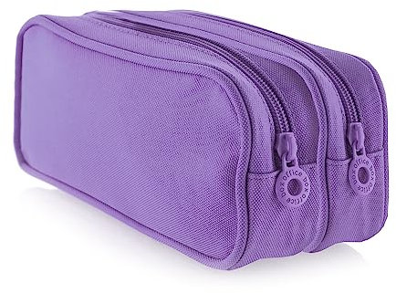 office box Estuche Portatodo Doble con 2 Apartados Grandes de Cierre de Cremallera Suave, Lavable y Muy Resistente - Ref.59811-LI -10 Colores de Colorline by (Lila)