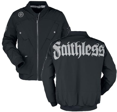 Gothicana by EMP Herren Schwarze Übergangsjacke mit Faithless-Schriftzug S