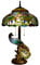 AIBOTY Pfau-Tischlampe im Tiffany-Stil Lotus Libellen-Buntglas-Schreibtischleuchten Europäische Retro Art Reading Beleuchtungskörper für Wohnzimmer, Schlafzimmer, Café, Bar, B 18 × H 30 Zoll