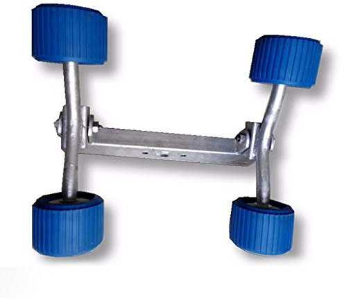 Lot de rouleaux oscillants nervurés en caoutchouc bleu pour remorque de bateau 10,9 cm de diamètre, 7,6 cm de large