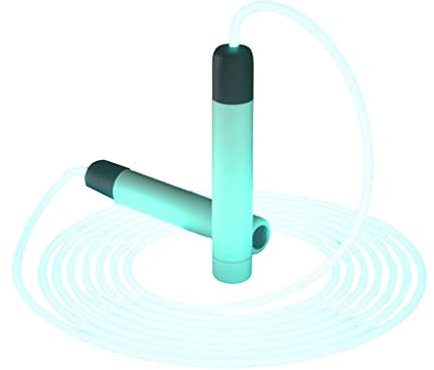 pistro Leuchendes Springseil mit hautfreundlichen, rutschfesten Griffen für Erwachsene, Kinder, Studenten, 2,8 m Glühlänge Springseil mit LED-Licht - Grün