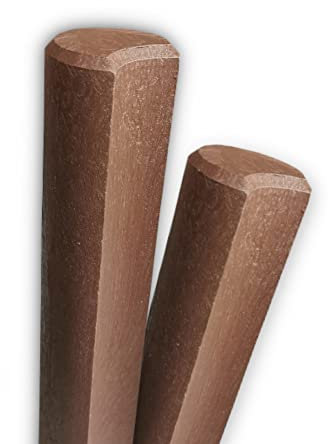 Hohlkehl Palisaden aus Kunststoff, Gartenpalisaden mit 60cm Höhe, braun (25 Stück)