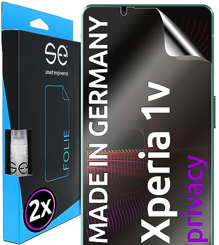 2x se® 3D SCHUTZFOLIE Privacy für Sony xperia 1v,Blickschutz, 100% Fingerabdruck & FaceID kompatibel, einfache blasenfreie Installation, Ultra-Klar, Stoß-Kratzfest, aus Deutschland