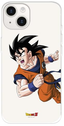 Schutzhülle kompatibel mit iPhone 15, offizieller Dragon Ball Goku Krieger zum Schutz Ihres Mobiltelefons, transparente Silikonhülle, flexibel, mit offizieller Lizenz von Dragon Ball