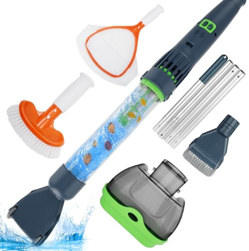 Aspirateur rechargeable tout-en-un pour piscine et spa 90 minutes de fonctionnement pour jacuzzi, petite piscine hors sol et creusée, technologie d'entraînement magnétique, filet d'écumoire de spa