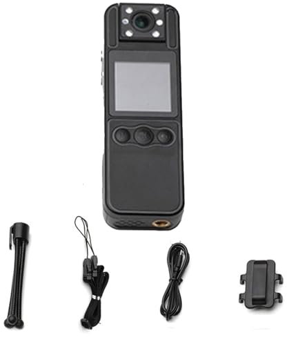Syfunlv Mini Body Video Recorder,Tragbare Versteckte Kameras,Kleine Körperkamera,HD 1080P Mini Überwachungskamera,Tragbares Rückenclip-Design,1600-mAh-Akku,mit 180° Drehbarem Objektiv