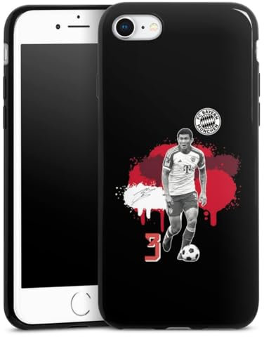 DeinDesign Slim Case extra dünn kompatibel mit Apple iPhone 8 Silikon Handyhülle schwarz Hülle FC Bayern München Minjae Kim Trikot